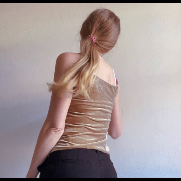 90’s handmade velour cottagecore camisole roses - Picture 3 of 6